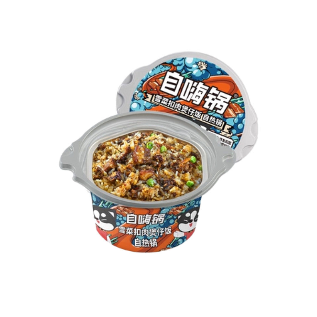 Olla autocalentable arroz con cerdo y verduras encurtidas